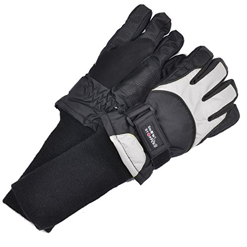 SnowStoppers Kid's Waterproof Ski & Snowboard Winter Gloves Small / 6-10 Years Grey - Thumbnail 4