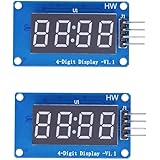 Seazoon 2PCS 4 Bits Digital Tube LED Display Module Board W/Clock Display TM1637 for Arduino Oc65