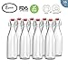 MAMA-AI-2018' Pack of 8 Beer Bottles 16 oz,Easy Cap Glass Bottle with Stopper, Swing Top Bottles for Oil,Vinegar,Beverages,Beer,Water,Kombucha,Kefir, Soda - Clear …