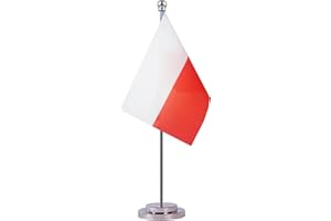 Krmkot Poland Polish Desk Flag Table Flag, Small Mini Poland Polish Desktop Flag,Miniature International World Country Flags,Festival Events Celebration,Office decoration (Poland)