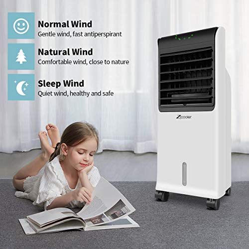 Portable Air Conditioner, Quiet Evaporative Cooler with Ice Compartment
