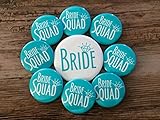 Bride Squad Turquoise Bachelorette Party Button Set