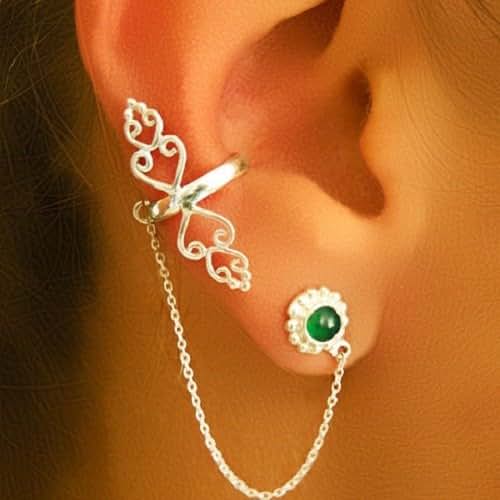 Silver Ear Cuff Ear Wrap Fake Ear Cuff Earcuff