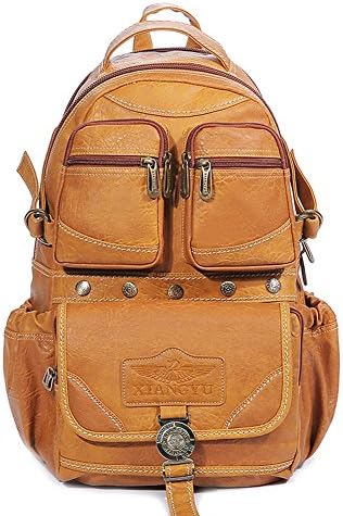 Yaoko Women Fashion college school bag Hiking travel backpack (Camel)