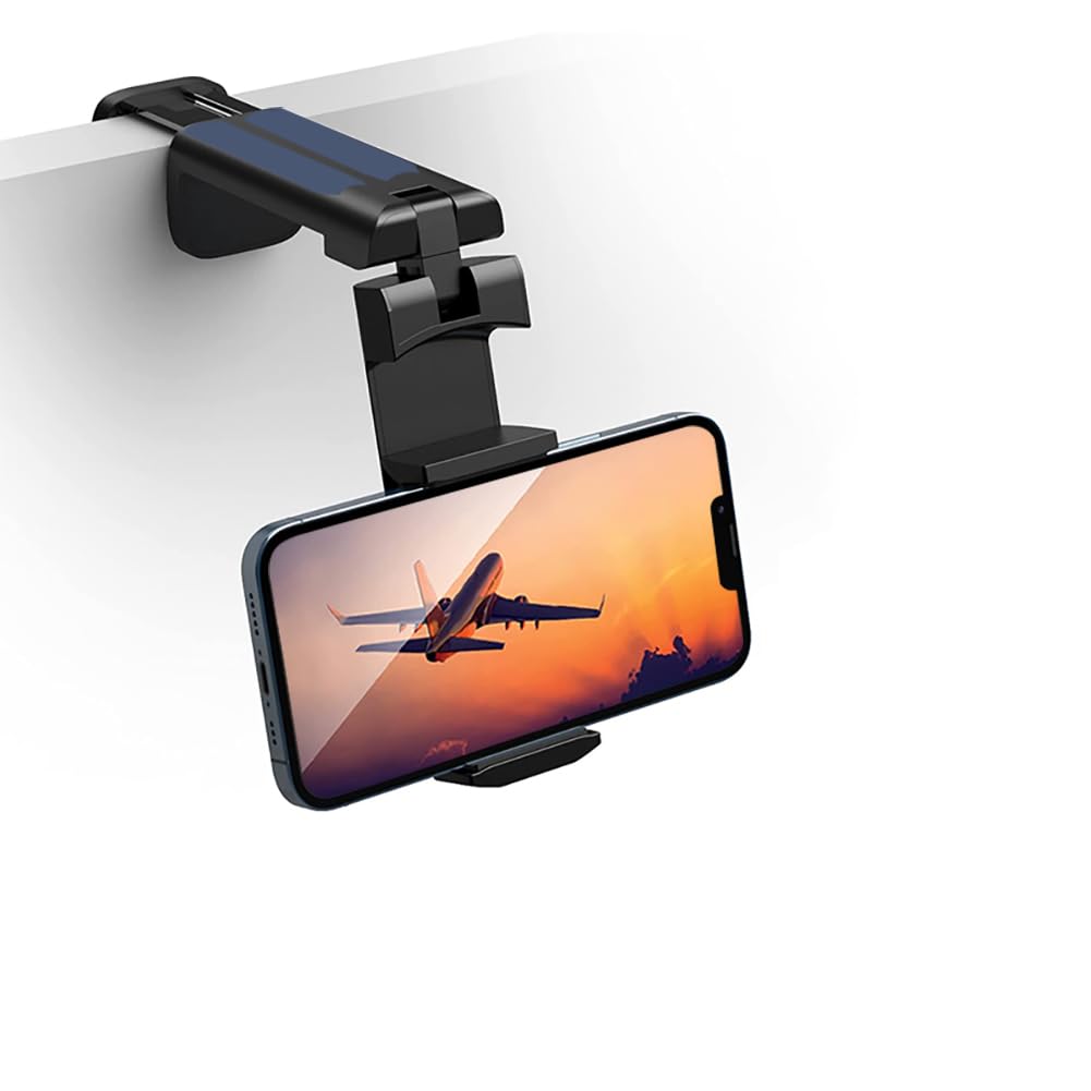 360 Degree Rotatable Mobile Phone Holder - Adjustable, Foldable, Retractable for Travel, Home, Office - Universal Black Plastic Stand