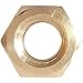 3/8-16 Full Finished Hex Nuts, Solid Brass, Grade 360, Plain Finish, Quantity 25