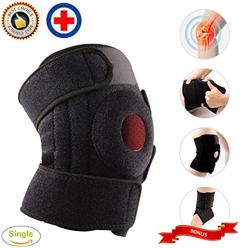 Knee Brace Support Knee Sleeve Adjustable Knee Compression Sleeve Tightness Open-Patella Stabilizer Breathable Material for Relieves ACL, LCL, MCL, Meniscus Tear, Tendonitis Pain, Running, Basketball