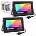 Ustellar 2 Pack 15W RGB LED Flood Lights, Outdoor Color Changing Floodlight with Remote Control, IP66 Waterproof 16 Colors 4 Modes Dimmable Wall Washer Light, Stage Lighting with US 3-Plug primary