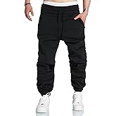 Lasjixion Men's Sweatpants Joggers Wortkout Tapered Casual Sweatpants for Men with Pockets