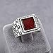 Chimoda Mens Rings Turkish Handmade in 925 Sterling Silver with Red Agate and Marcasite Stones (9)