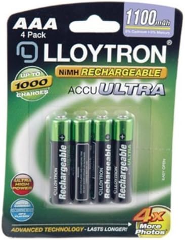 2 x Lloytron AAA 1100mAh NIMH AccuUltra Rechargeable Batteries (Pack of 4) - Image 3