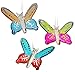 Butterfly Decorations for Spring Summer and Year Round - Set of 3 - Colorful Hand Painted Glass Butterflies for Decorating and Crafting - 2.5
