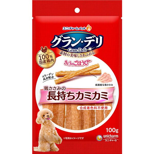 ユニ・チャーム グラン・デリ きょうのごほうび 鶏ささみの長もちカミカミ 100g×3コの商品画像