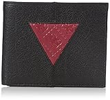 Guess Men's Culver Double Billfold Wallet, Black/Red, One Size