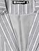 Allegra K Women's Striped 3/4 Sleeves Open Front Notched Lapel Blazer M Grey