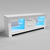 ELEGANT 1300mm LED TV Cabinet White Gloss with Ambient Lights 52 Inch view 8