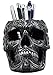 Ebros Gift Tribal Tattoo Floral Skull Pen Holder Figurine 5.75