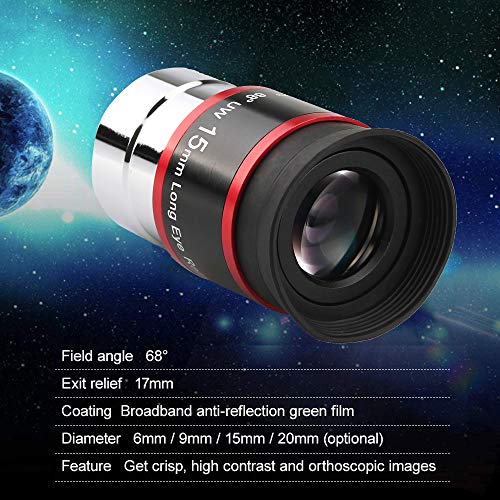 Svbony Eyepiece Telescope 1.25", Ultra Wide Angle Eyepiece 68°, Metal Fully Eyepiece 15mm for Telescope and Filters