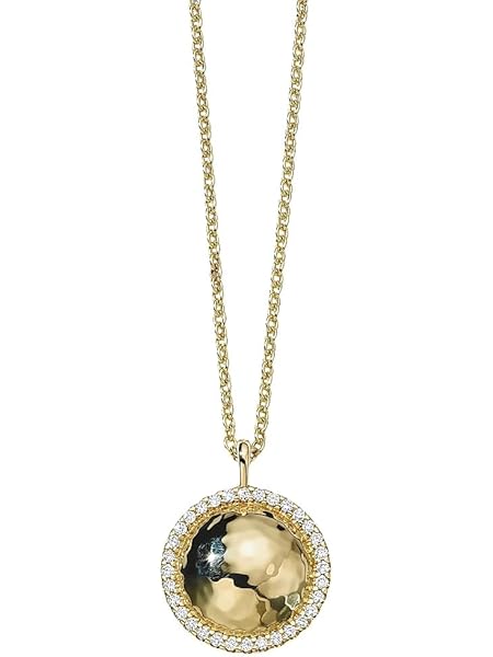 Ippolita Stardust Goddess 18K Yellow Gold Diamond Small Domed Pendant Necklace