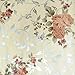 yazi Self Adhesive Wall Paper Shelf Paper Non-Slip,Peel and Stick Contact Paper, Dressed Lining Decor Drawer 17x78 Innches,Retro Peony