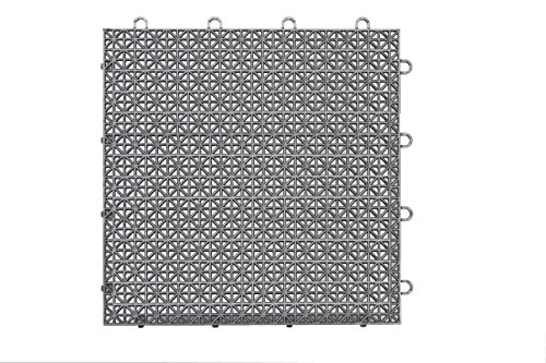 Master Mark Plastics Armadillo Interlocking Plastic Floor-Deck Tiles, Polished Chrome