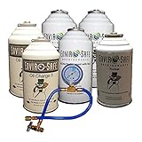 Enviro-Safe R-134a Refrigerant Replacement Full Repair Kit - 6 Cans Tap + Gauge
