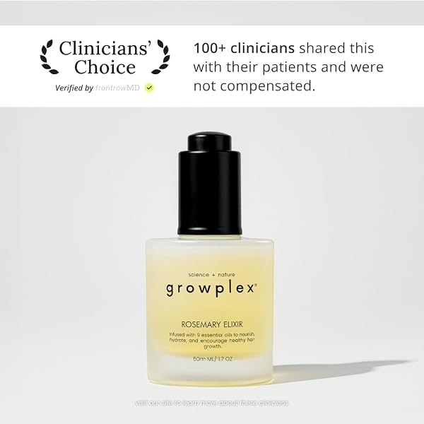 GROWPLEX ROSEMARY ELIXIR – DAILY SCALP OIL WITH 9 ESSENTIAL OILS – LIGHTWEIGHT, NON-GREASY FORMULA FOR A HEALTHY-LOOKING SCALP – FOR MEN & WOMEN – 2OZ