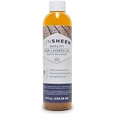 LinSheen Raw Linseed Oil &ndash; Flaxseed Wood Treatment Conditioner to Rejuvenate, Restore and Condition Wood Patio Furniture, Decks to Kitchen Cutting Boards, 8 oz Bottle