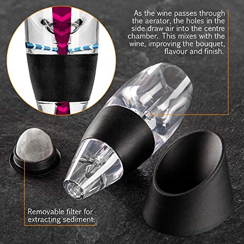 CJTMY Tragbarer aufblasbarer Filter Magic Belüfter Set Family Party Bar Essential Red Wine Equipment Bar Zubehör – Bild 5