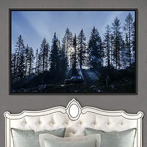 signwin Framed Canvas Wall Art Greenlands Aerial Dark...