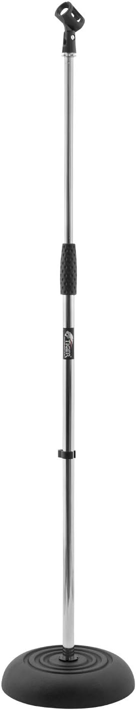 Tiger MCA14-CM Adjustable Microphone Stand Chrome with Heavy Base