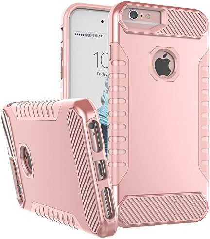 iphone6Plus Case,iPhone6s Plus Case,7 Plus Dual Layer Anti-Fingerprint Phone protective Casing,Anti falling Phone back Cover(Pink)