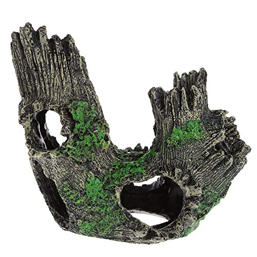 Sunrisee Aquarium Ornament for Hiding Resin Sinking Escaping Cave Fish Tank Decorations Simulation Dead Wood Aquarium Decor