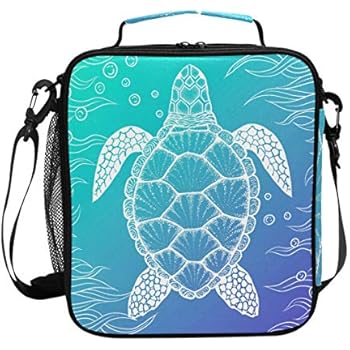 ALAZA Insulated Lunch Cooler Tote Handbag Bag Cute Zipper Lunch Box for Kids Girls (Sea Turtle)