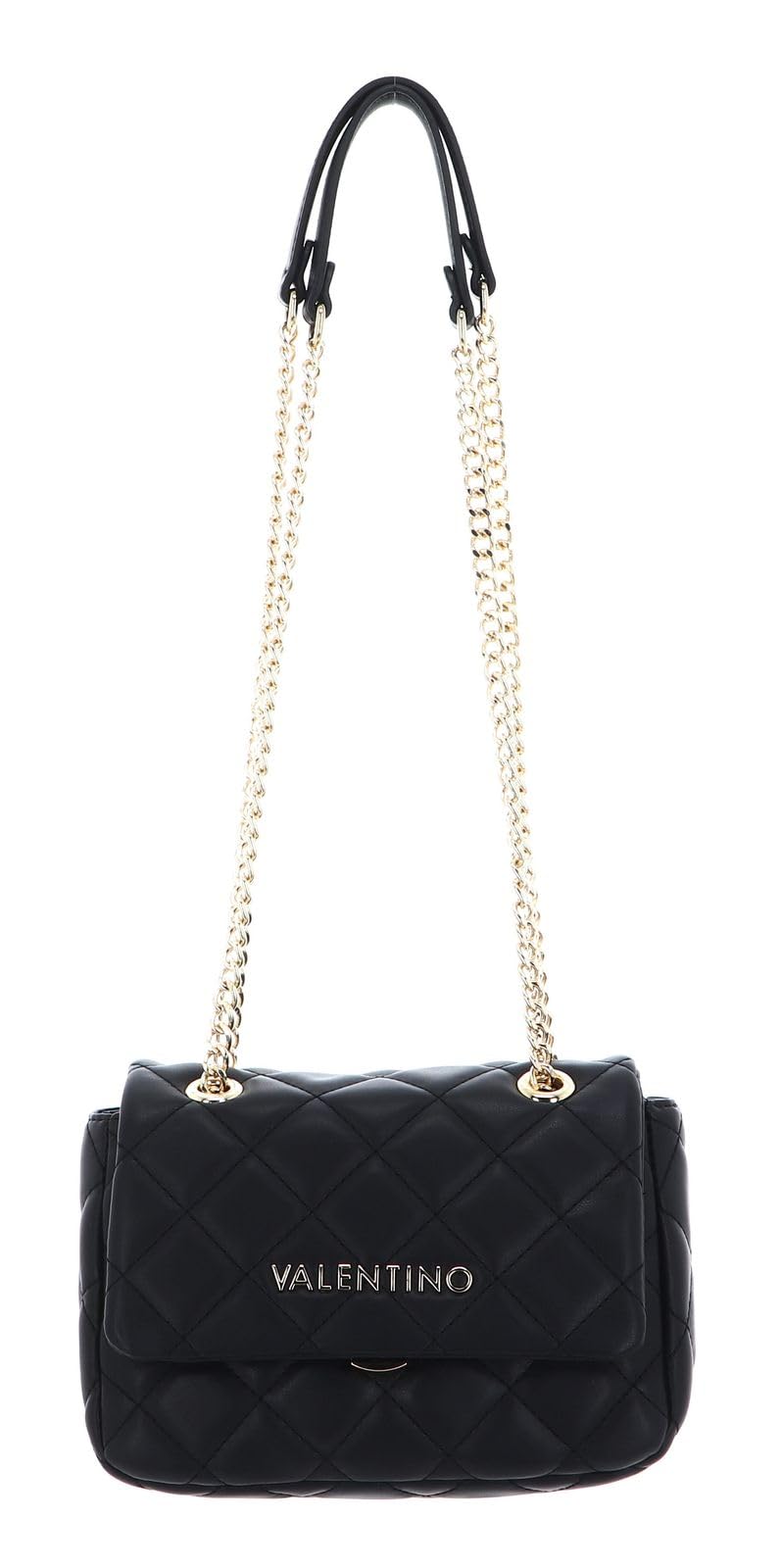 Valentino Shoulder Bag in Quilted Look, Nero, Urethane, One Size