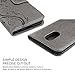 YOKIRIN LG K20 Plus Case, LG K20 V Case, LG K10 2017 Case, Wrist Strap Flip Kickstand PU Leather Wallet Cover Embossed Floral Butterfly with ID&Credit Card Holder 3D Elephant Dust Plug, Gray