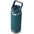 YETI Rambler 26 oz Bottle, Vacuum Insulated, Stainless Steel with Color Matching Straw Cap