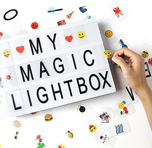 Dreamore Free Combination DIY Cinematic LED Light Box with 170 Letters and Emojis Cards - A4 Size