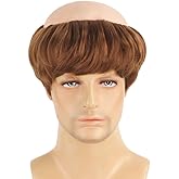Topcosplay Men's Short Hairless Monk Wig Adult Funny Festival Party Wig Halloween Role Playing Costume Accessories Wigs