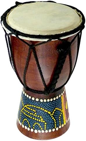 6" Wooden Djembe Doumbek Darbuka Hand Drum Egyptian Design - Pattern May Vary