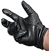 Black Leather Tactical Police Gloves- Large