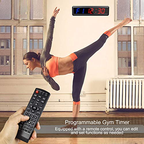 N/ A Jhering Interval Gym Timer Stopwatch 2.3 "Led Programmeerbare Tabata EMOM MMA Count Omhoog/omlaag Klok (Blauw/Rood) - Image 5