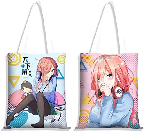 Fingertoys Japanese Anime Handbags, Cute Cartoon Anime Character Portable Canvas Bag Printed Handle Tote Bags Shoulder Handbag Messenger Shopping Bag Best Gift for Anime Fans