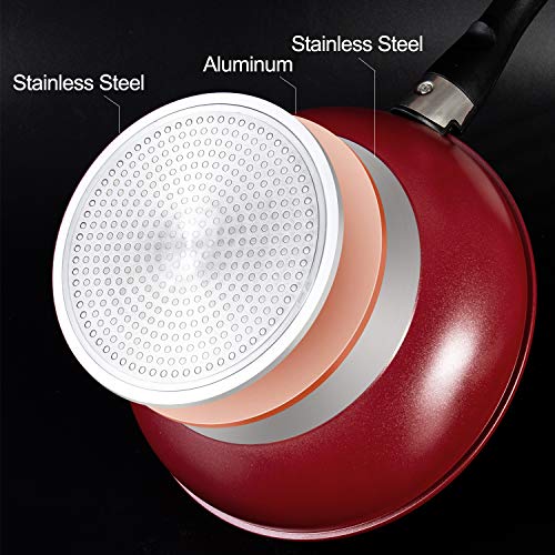 ROCKURWOK Nonstick Nesting Pots and Pans, 7 Pieces RV Cookware Set for