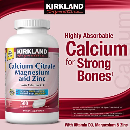 Kirkland Signature Calcium Citrate Magnesium and Zinc with Vitamin D3
