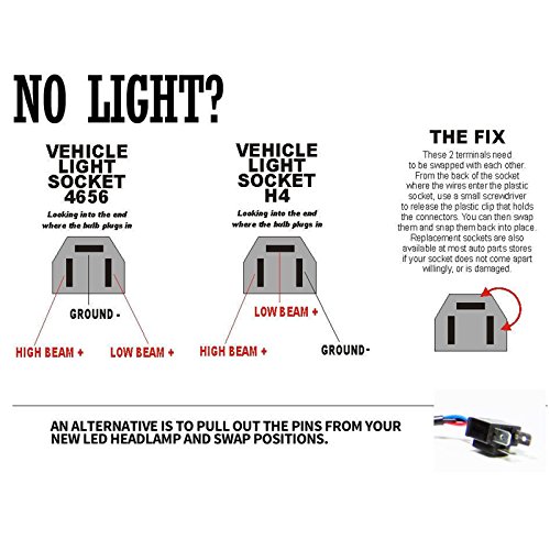 4PCS 4X6 LED Headlights for Chevy Pick Up Trucks C10 C20 ... h6545 headlight wiring diagram 
