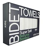 BareSimple Bidet Towels 6 EXTRA SOFT 100% Natural Absorbent Bamboo Towels, Perfect Match With Bidet Sprayer, Reusable 6 Pack Set, Large 1ft x 1ft (Dye Free)