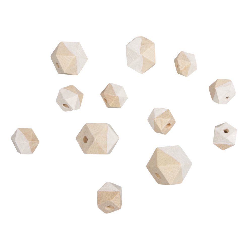 Rayher 12201102 Wooden Beads Diamond 4 Pieces Diameter 2 cm 8 Pieces Diameter 1.5 cm SB-Btl 12S