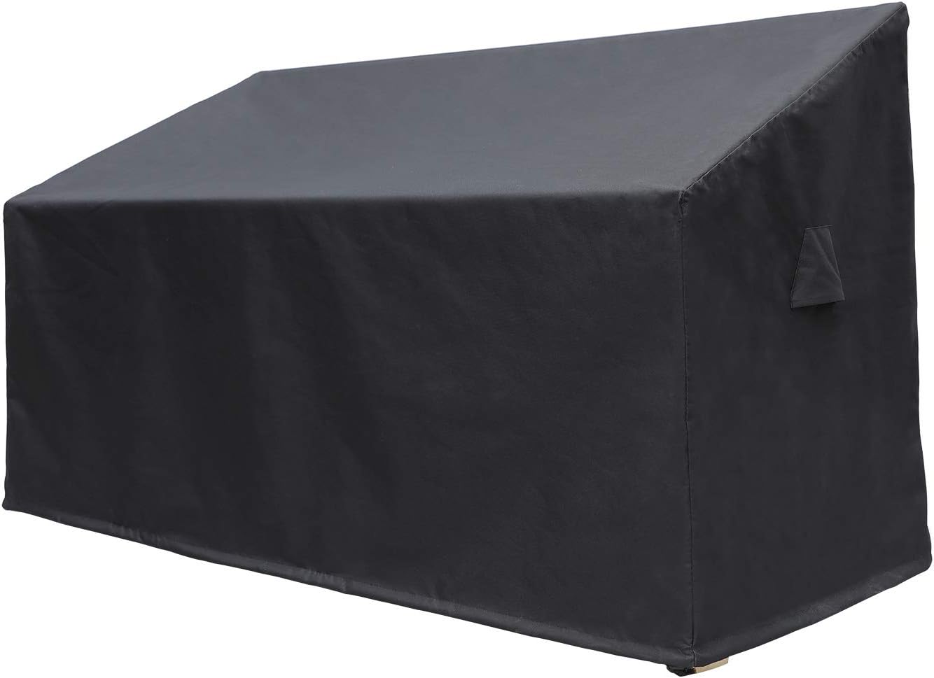 NEBULALAND Patio Cover 2-Seater Black Loveseat Cover 600D Heavy Duty Outdoor Lounge Sofa Cover, Lawn Patio Furniture Cover, 100% Waterproof Furniture Cover with Air Vent, Outdoor Furniture