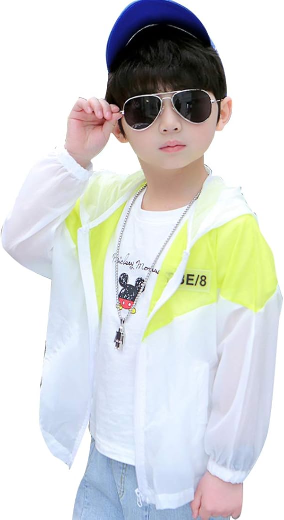 Amazon Aonour ボーイズ アウタージャケット 薄手 日焼け止め 長袖 パーカー コート ボイーズ 日焼け止め 夏 かわいい おしゃれ お出かけ Uvカット コート ジャケット 通販